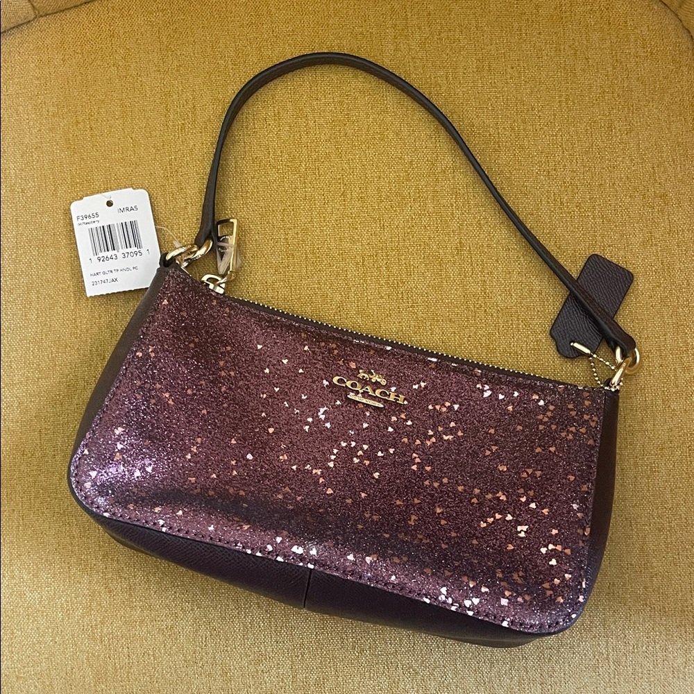 Coach Glittering Purple Shoulder Bag